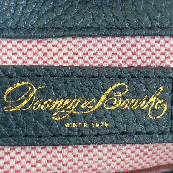 Dooney & Bourke EUC Pebbled Grain Largo Logo Lock Sac in Teal Classic - Picture 15 of 16